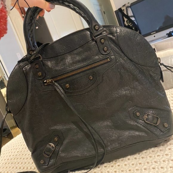 Balenciaga Motocross Bowling Bag in Black - Picture 6 of 12